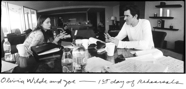 Joseph Kosinski rendező és Olivia Wilde a Tron első próbáján, 2010