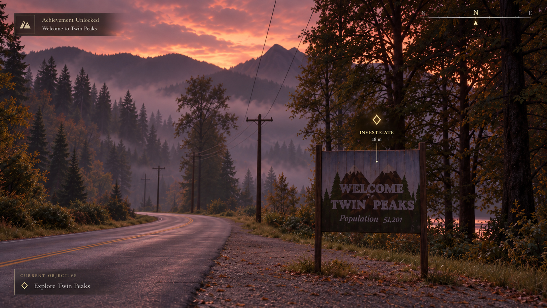 welcome to twin peaks. reach the double r diner.