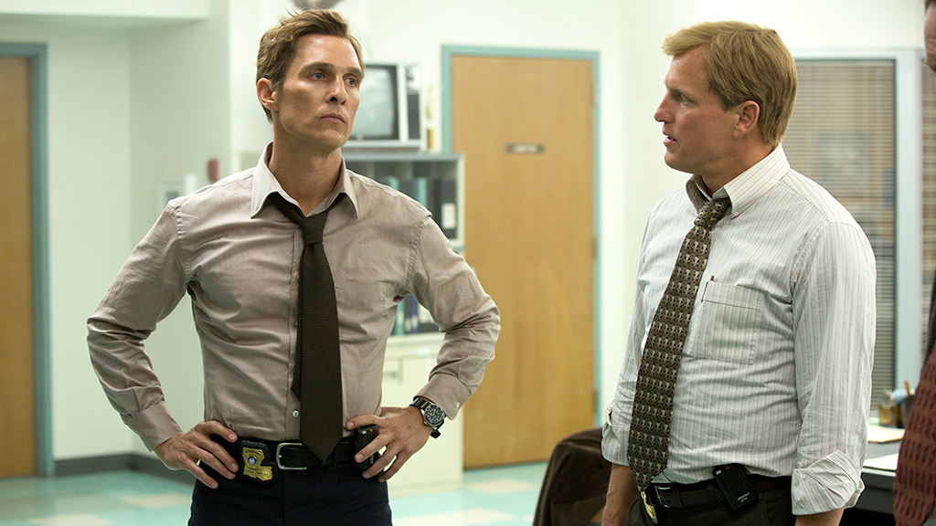Rust Cohle (Matthew McConaughey) és Marty Hart (Woody Harrelson). True Detective / A törvény nevében, első évad